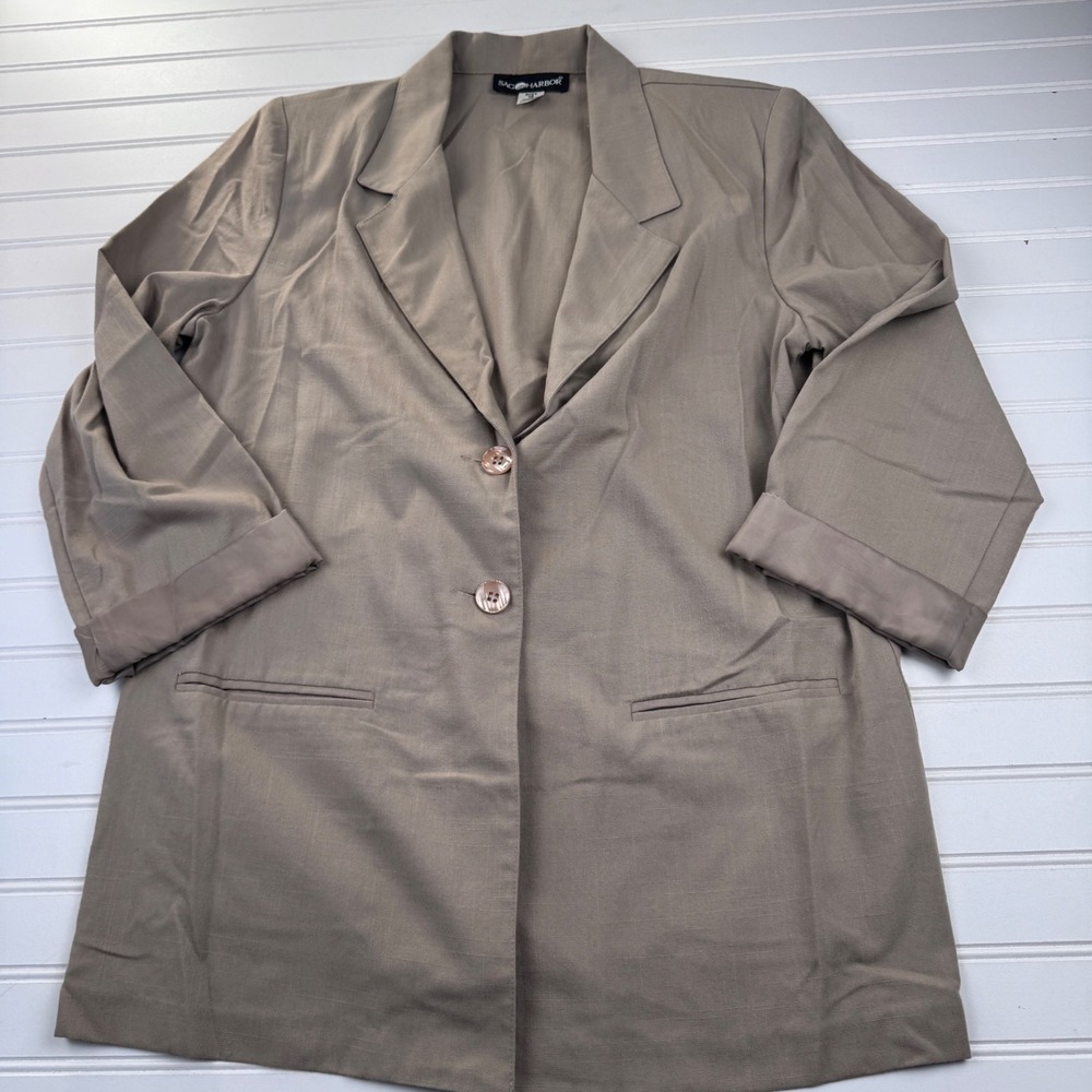 Vintage Sag Harbor Women's 12 2 Button Blazer Tan